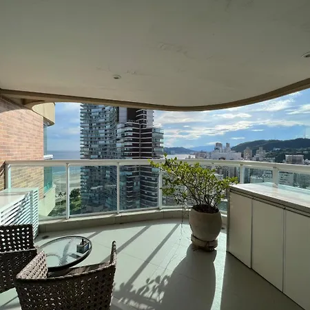 Estanconfor Santos Vista Mar Com Ac, Garagem, Alto 23º Andar Apartment Exterior photo