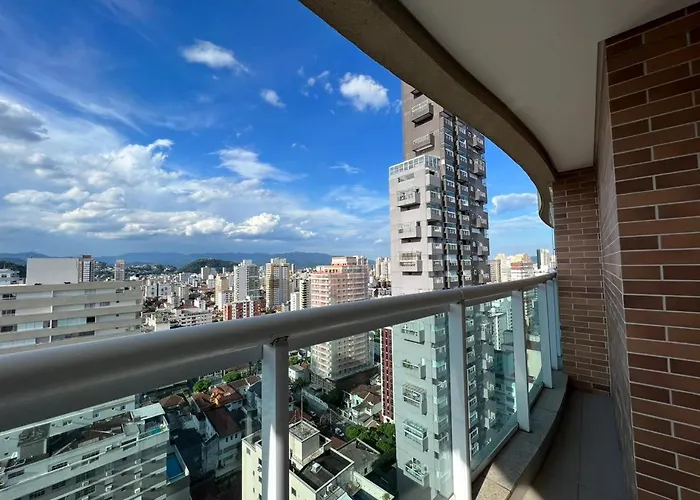 Estanconfor Santos Vista Mar Com Ac, Garagem, Alto 23º Andar