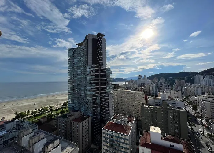 Estanconfor Santos Vista Mar Com Ac, Garagem, Alto 23º Andar